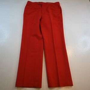 Vtg USA Made Chip Beck 33x32 Red Flat Front Bootcut Golf Dress‎ Mens Pants